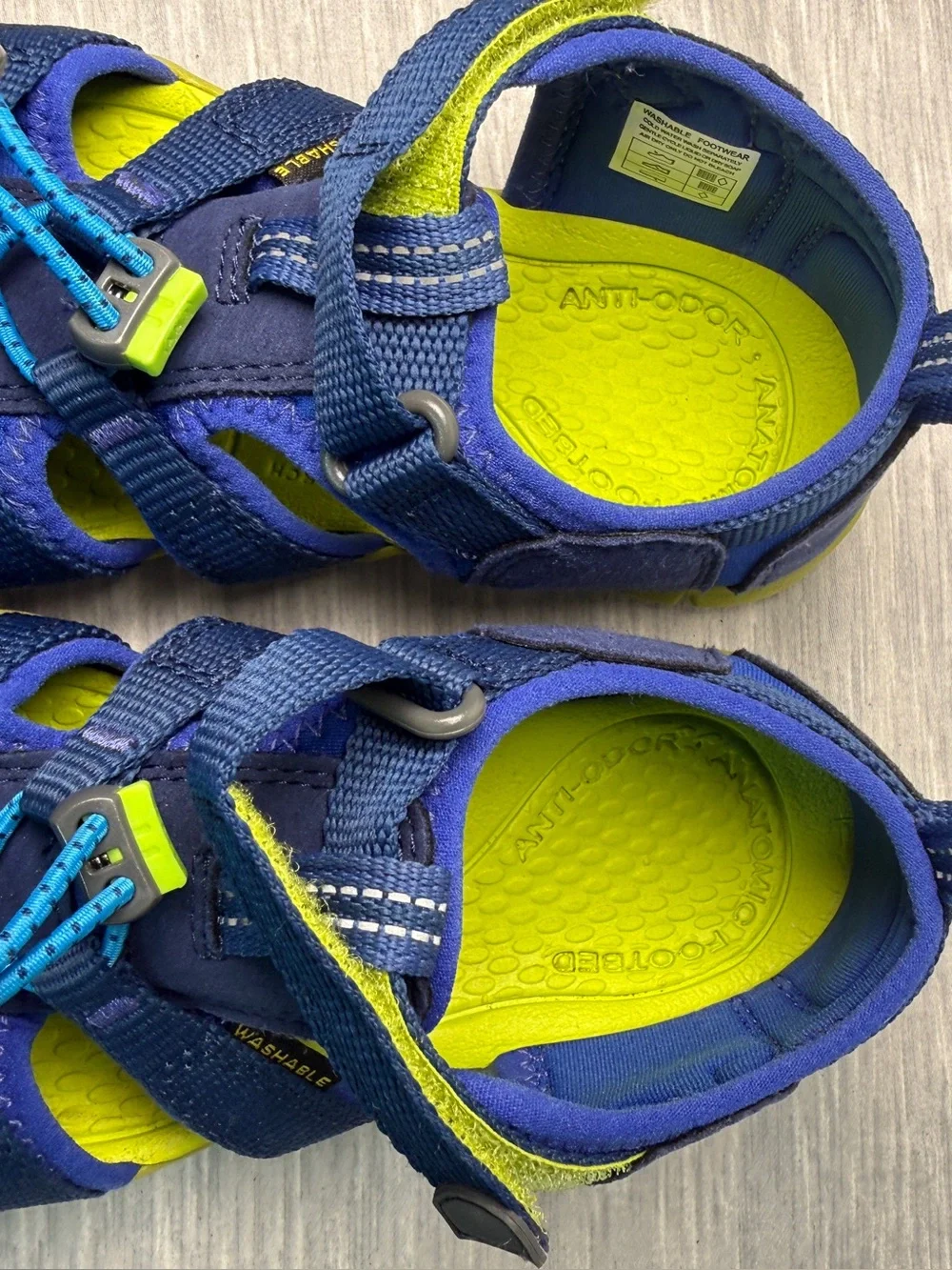 Keen Newport H2 Navy Blue Lime Green Kids Sandals Sz 1